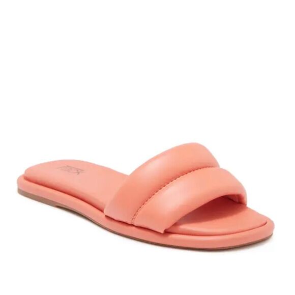 Nordstrom Rack Sandals Womens Size 6 Slip On Coral Slides - Picture 1 of 11